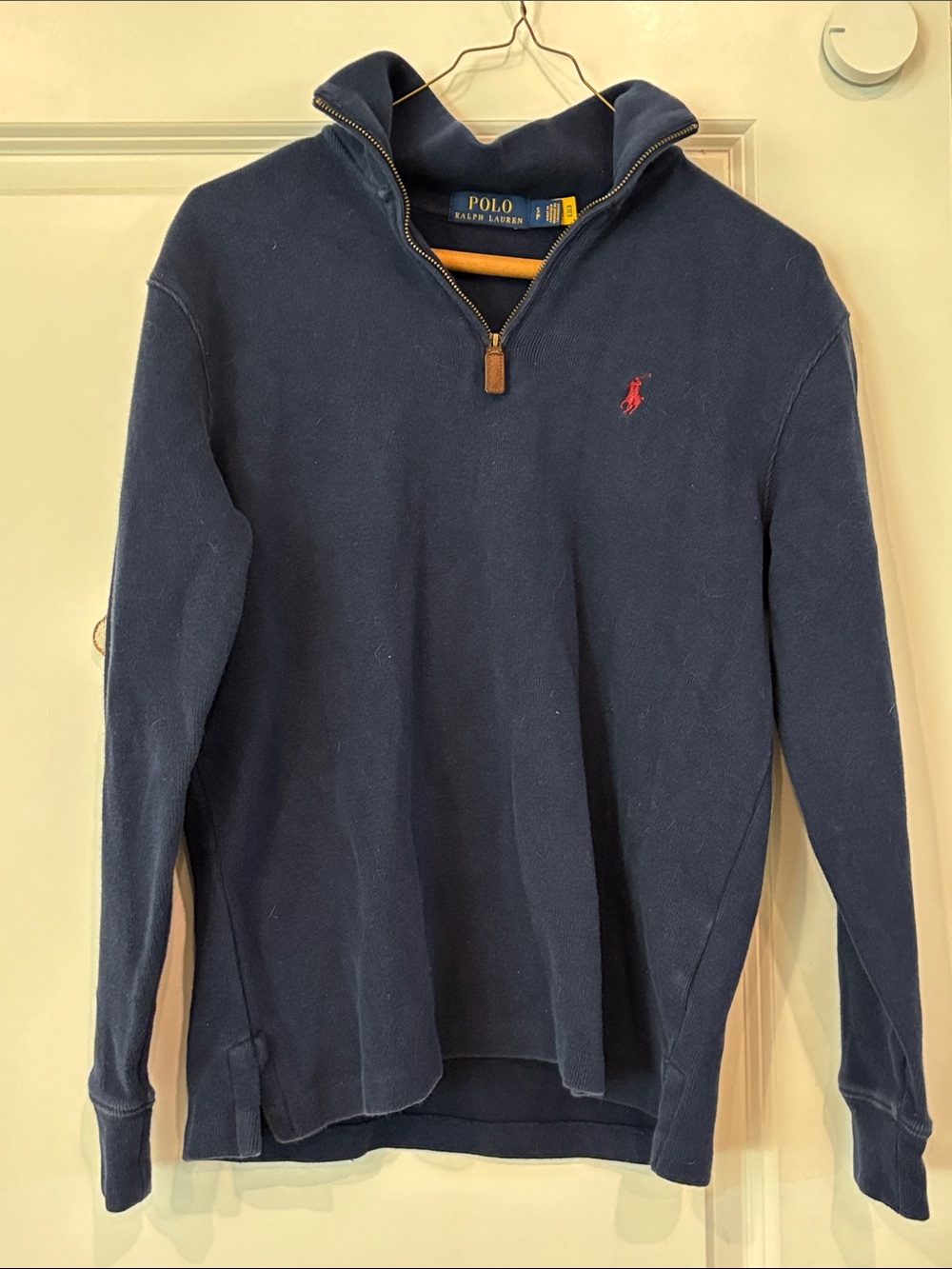 Polo by Ralph Lauren Navy Half-Zip Sweater with Red Pony